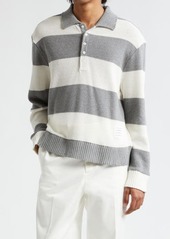 Thom Browne Rugby Stripe Cotton Polo Sweater
