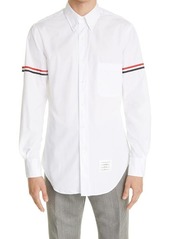 Thom Browne RWB Armband Button-Down Shirt in White at Nordstrom