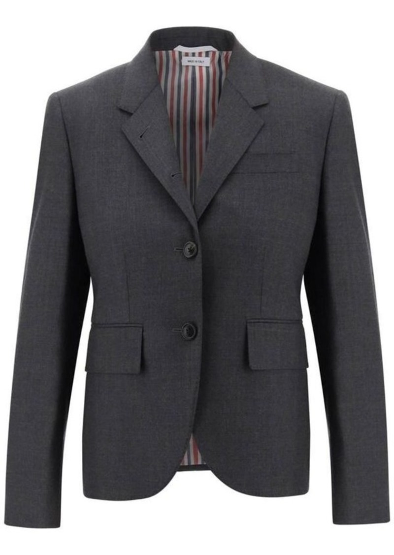 Thom browne single-breasted cropped jacket in 120's wool
