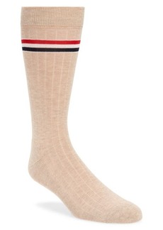 Thom Browne Stripe Ribbed Mid Calf Socks