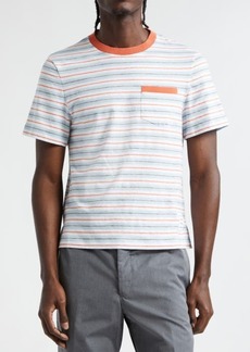 Thom Browne Stripe Stretch Linen Pocket T-Shirt