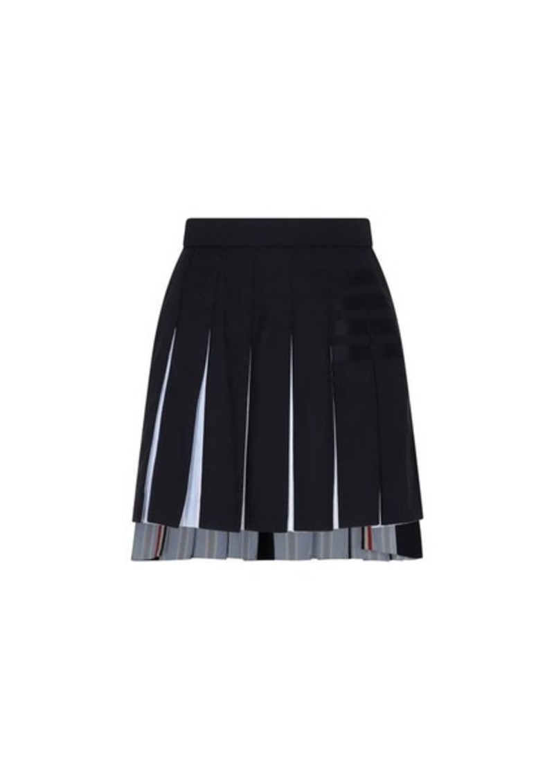 THOM BROWNE  THIGH LENGHT CLASSIC PLEATED SKIRT
