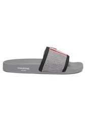 Thom Browne Tricolour-stripe wool-twill and rubber slides