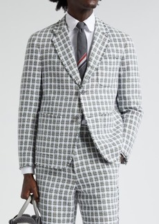 Thom Browne Unconstructed Fit Fray Edge Plaid Sport Coat