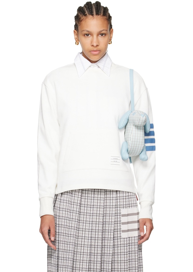 Thom Browne White 4-Bar Sweatshirt