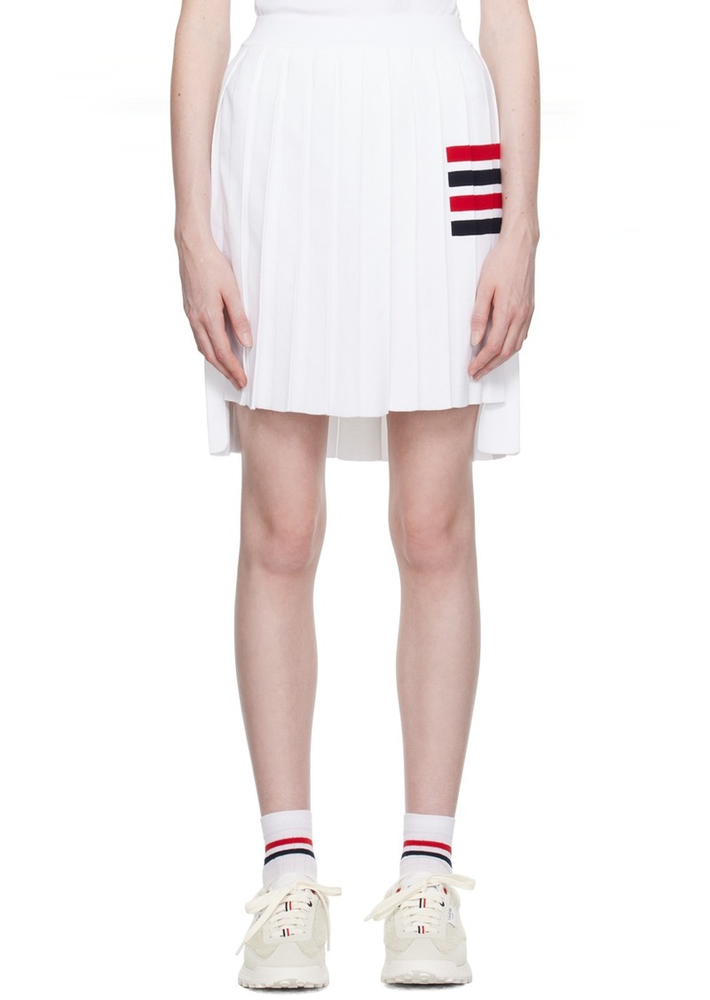 Thom Browne White Pleated Miniskirt