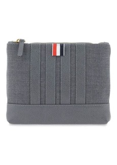Thom browne wool 4-bar small pouch
