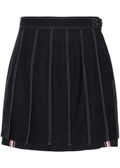 THOM BROWNE Wool pleated mini skirt