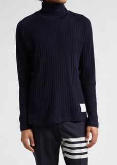 Thom Browne Wool Rib Turtleneck Sweater