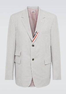 Thom Browne Tricolor pinstriped cotton blazer
