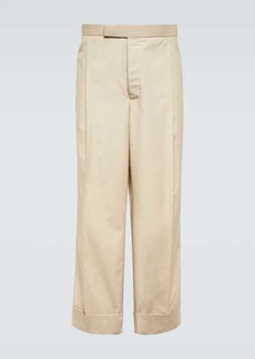 Thom Browne Tricolor straight cotton-blend pants