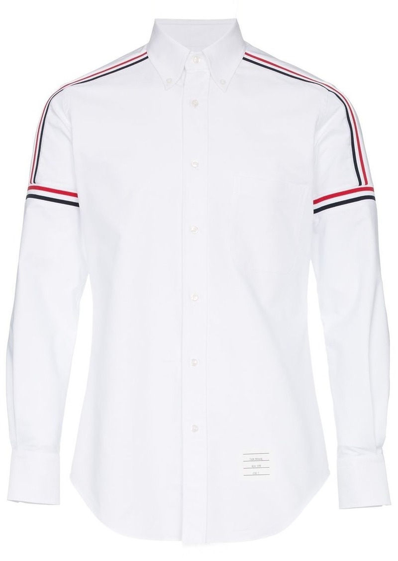 Thom Browne seamed elastic stripe Oxford shirt