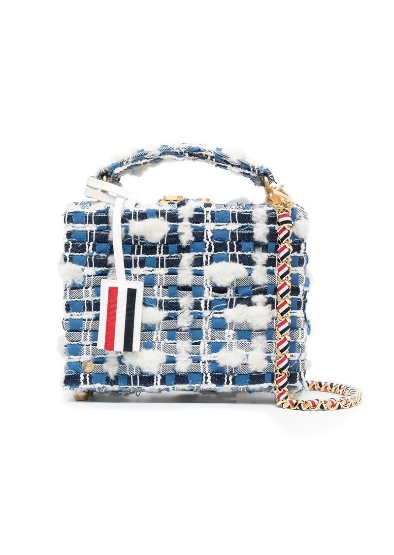 Thom Browne mini denim pouf tweed bag