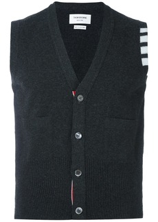 Thom Browne 4-Bar Cashmere Cardigan Vest
