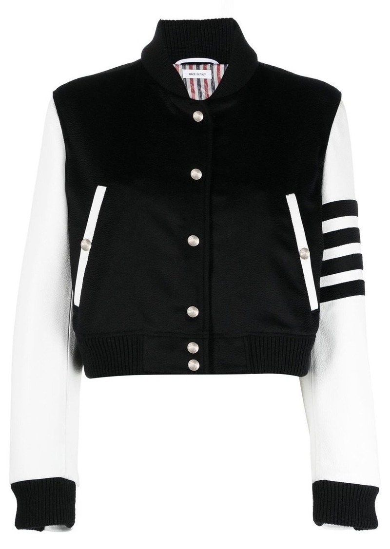 Thom Browne Varsity panelled bomber jacket