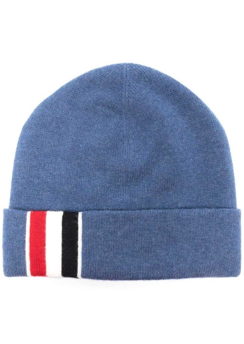 Thom Browne virgin wool stripe-trim beanie