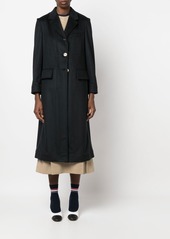Thom Browne wide-lapel single-breasted overcoat