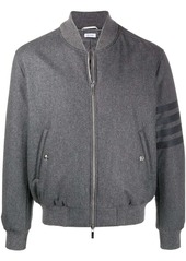 Thom Browne tonal 4-Bar flannel bomber jacket