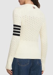 Thom Browne Wool Rib Knit Crewneck Sweater