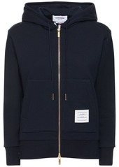 Thom Browne Zip-up Cotton Jersey Sweatshirt Hoodie