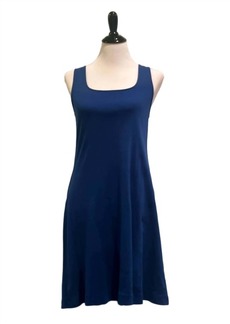 Three Dots Fit N Flare Dress In Navy