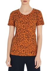 Three Dots Leopard Pocket Knit T-Shirt