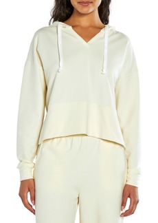 Three Dots Crop French Terry Hoodie in White Asparagus at Nordstrom Rack