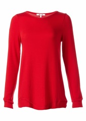 Three Dots Women's Brushed Sweater British Loose Mid Shirt