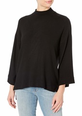 Three Dots Women's Brushed Sweater HIGH Low Mock Neck
