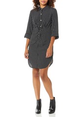 Three Dots Women's DA5848 Stripe Printed Shirt Dress  Extra Small