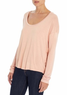 Three Dots Women's Long Sleeve Scoop Hem Tee