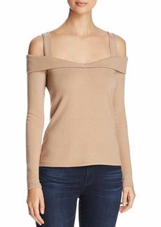 Three Dots Women's QQ2664 Brushed Sweater Cold Shoulder top