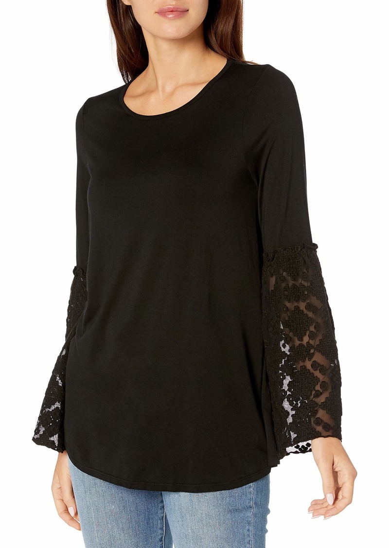 Three Dots Womens Ld2655 Refined Jersey Off Shoulder Top