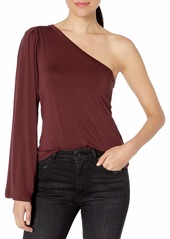Three Dots Women's Refined Jersey One Shoulder Loose Mid Shirt