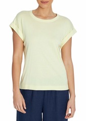Three Dots Women's Relaxed Fit Short Sleeve Top