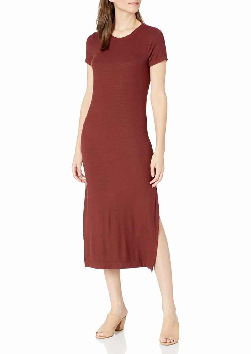 Three Dots Women's Ribbed Dress with Side Slits