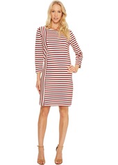 Three Dots Women's Stripe Combo Shift mid Loose Dress