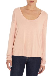 Three Dots Womens Scoop Neck Long Sleeves Top