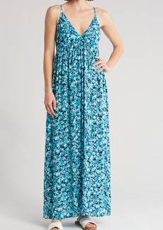 Tiare Hawaii Gracie Floral Maxi Dress in Montage Blue Green at Nordstrom Rack
