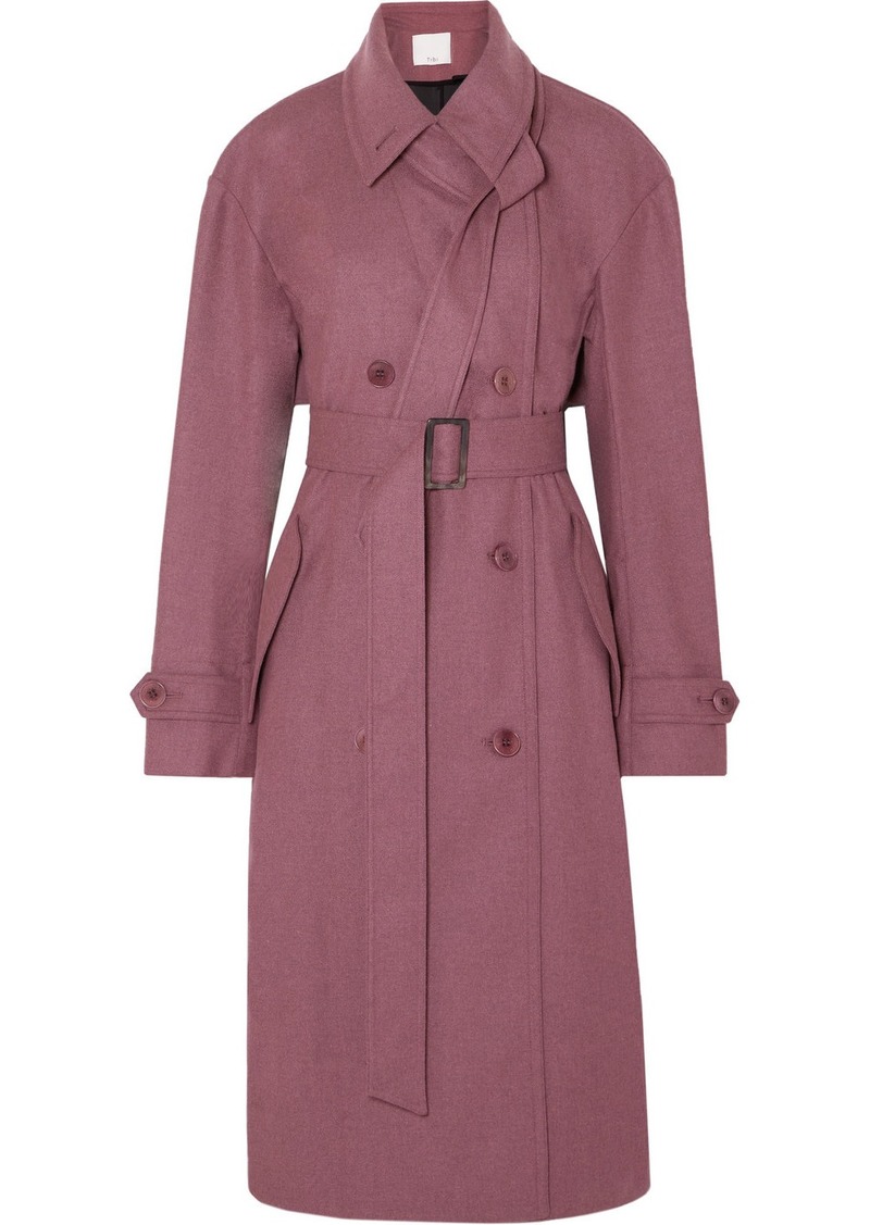 Double-breasted Felt Trench Coat