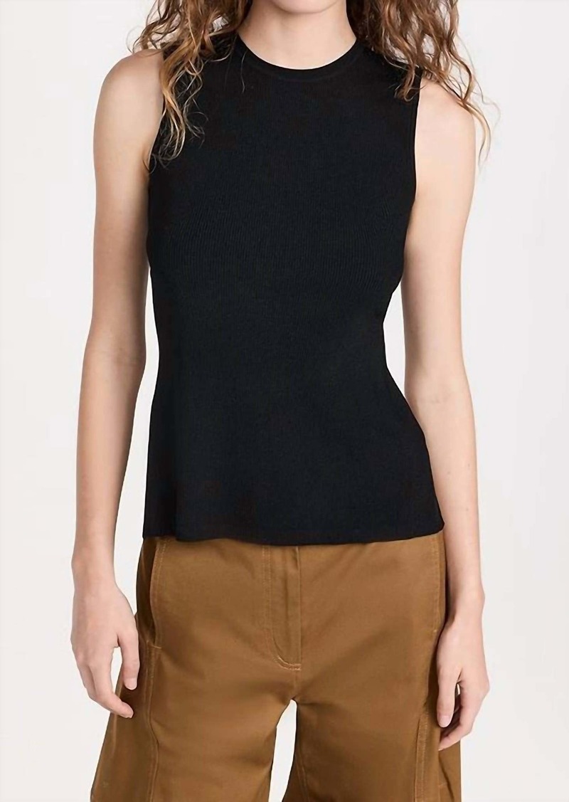 Tibi Giselle Stretch Openback Tank In Black