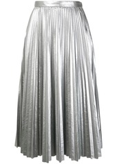 Tibi pleated metallic skirt