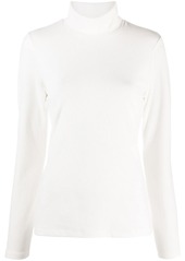 Tibi ribbed funnel-neck top