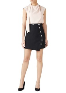 Tibi Signature Button Straight Mini Skirt