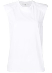 Tibi sleeveless padded shoulder T-shirt