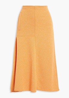 Tibi - Asymmetric stretch-knit midi skirt - Orange - US 4