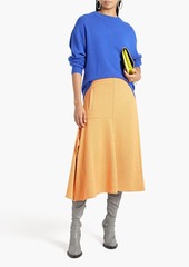Tibi - Asymmetric stretch-knit midi skirt - Orange - US 10
