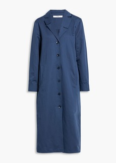 Tibi - Cotton and linen-blend sateen midi shirt dress - Blue - US 00