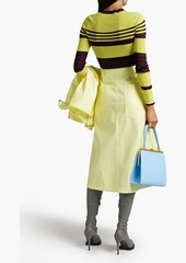 Tibi - Faux patent-leather midi skirt - Yellow - US 0
