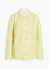 Tibi - Oversized faux patent-leather jacket - Yellow - XS